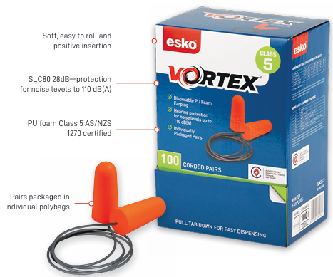 Earplugs - Vortex earplugs foam corded