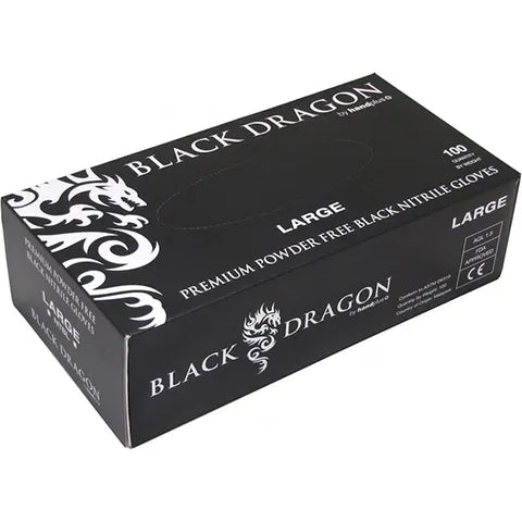 Black Dragon Nitrile Gloves - Powder Free