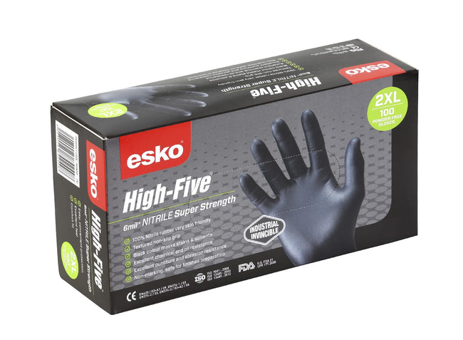 Nitrile Disposable Gloves - Black - Powder Free