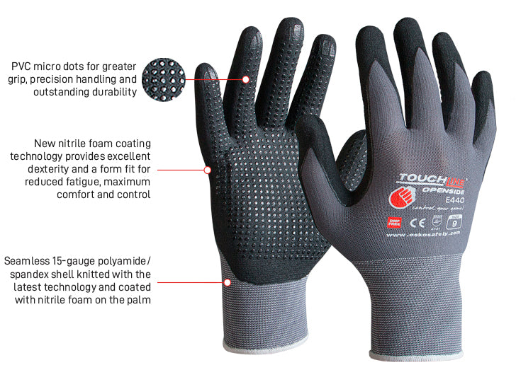 Esko Openside Touchline Gloves with Micro Dots