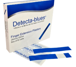 Blue Metal Detectable Finger Extension Plasters Pack Of 50