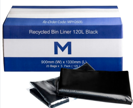 Rubbish Bags - 240L - Black -  25pc