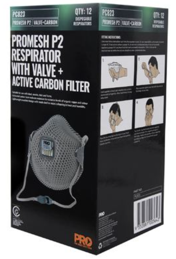 Carbon Dust Mask - P2 Valved - 823 - Box of 12